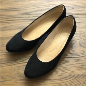 Black suede pumps. Size 9.5